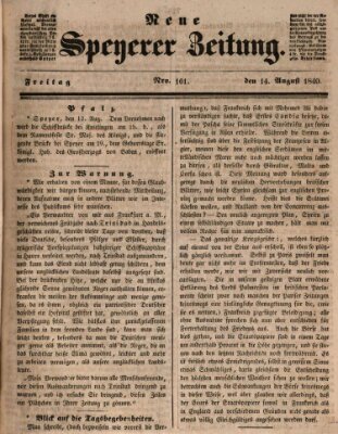 Neue Speyerer Zeitung Freitag 14. August 1840