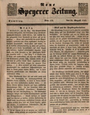 Neue Speyerer Zeitung Samstag 29. August 1840