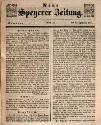 Neue Speyerer Zeitung Samstag 23. Januar 1841