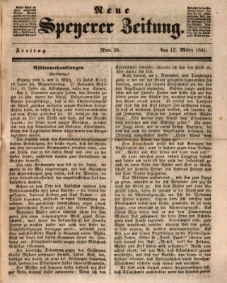 Neue Speyerer Zeitung Freitag 12. März 1841