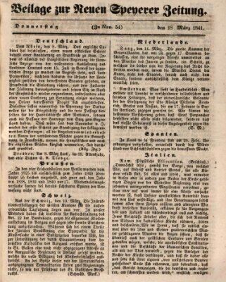 Neue Speyerer Zeitung Donnerstag 18. März 1841