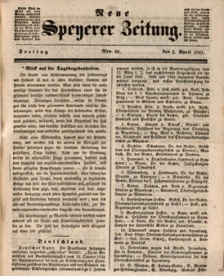 Neue Speyerer Zeitung Freitag 2. April 1841