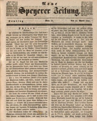 Neue Speyerer Zeitung Samstag 10. April 1841