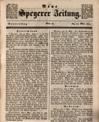 Neue Speyerer Zeitung Donnerstag 13. Mai 1841