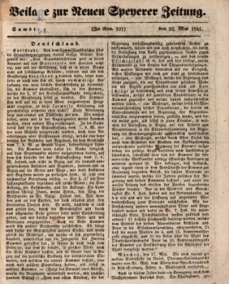 Neue Speyerer Zeitung Samstag 22. Mai 1841