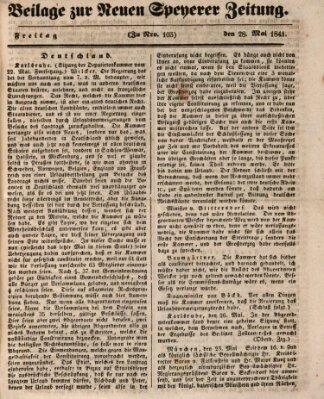 Neue Speyerer Zeitung Freitag 28. Mai 1841