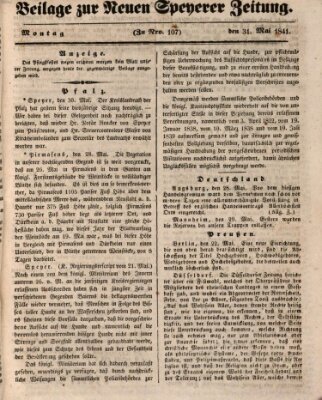 Neue Speyerer Zeitung Montag 31. Mai 1841