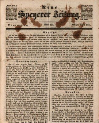 Neue Speyerer Zeitung Donnerstag 24. Juni 1841