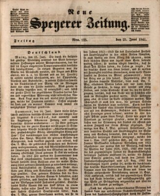 Neue Speyerer Zeitung Freitag 25. Juni 1841