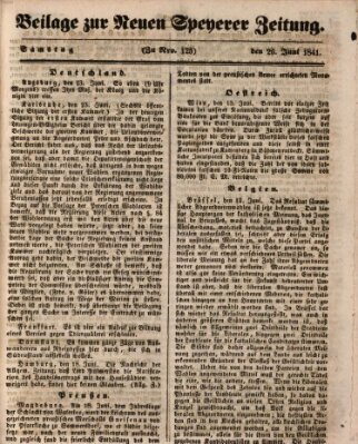 Neue Speyerer Zeitung Samstag 26. Juni 1841