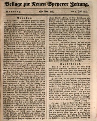 Neue Speyerer Zeitung Sonntag 4. Juli 1841