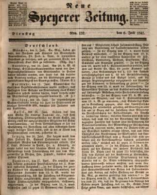 Neue Speyerer Zeitung Dienstag 6. Juli 1841