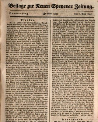 Neue Speyerer Zeitung Donnerstag 8. Juli 1841