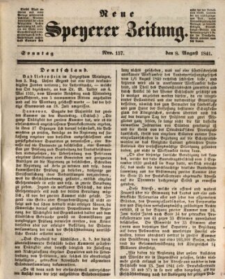 Neue Speyerer Zeitung Sonntag 8. August 1841