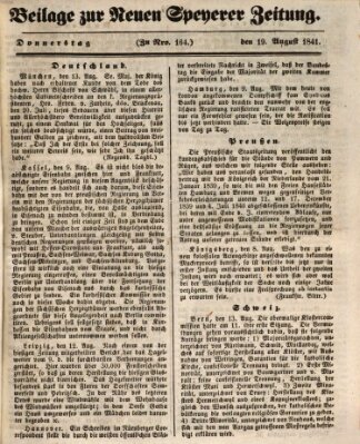 Neue Speyerer Zeitung Donnerstag 19. August 1841