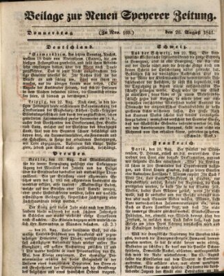 Neue Speyerer Zeitung Donnerstag 26. August 1841