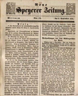 Neue Speyerer Zeitung Mittwoch 8. September 1841