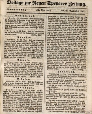 Neue Speyerer Zeitung Donnerstag 23. September 1841