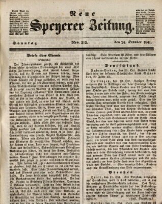 Neue Speyerer Zeitung Sonntag 24. Oktober 1841