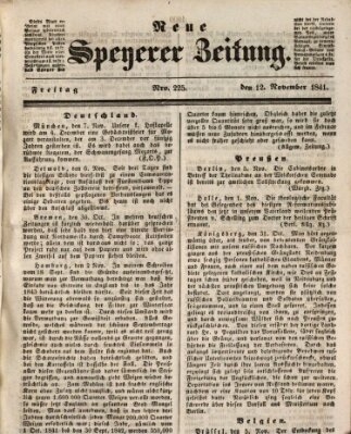 Neue Speyerer Zeitung Freitag 12. November 1841