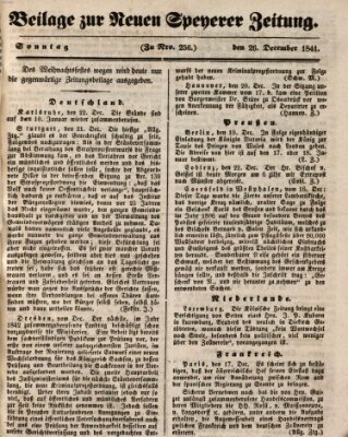 Neue Speyerer Zeitung Sonntag 26. Dezember 1841