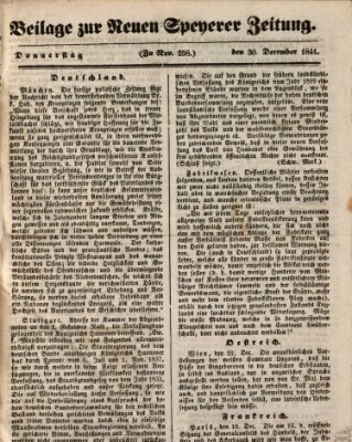 Neue Speyerer Zeitung Donnerstag 30. Dezember 1841