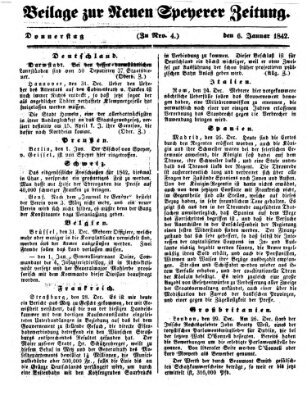 Neue Speyerer Zeitung Donnerstag 6. Januar 1842