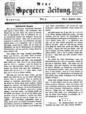 Neue Speyerer Zeitung Samstag 8. Januar 1842