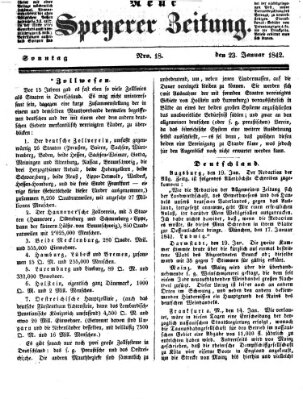 Neue Speyerer Zeitung Sonntag 23. Januar 1842