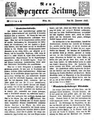 Neue Speyerer Zeitung Mittwoch 26. Januar 1842
