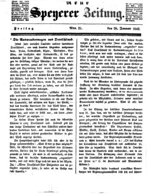 Neue Speyerer Zeitung Freitag 28. Januar 1842