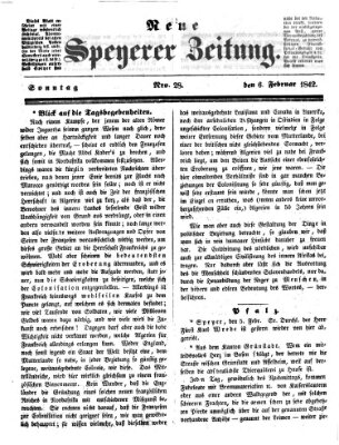 Neue Speyerer Zeitung Sonntag 6. Februar 1842