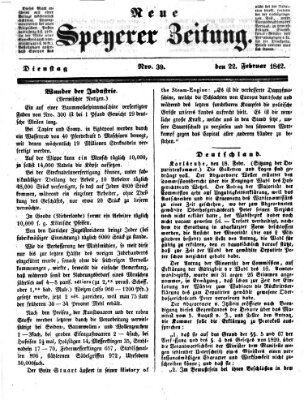 Neue Speyerer Zeitung Dienstag 22. Februar 1842