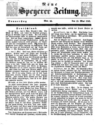 Neue Speyerer Zeitung Donnerstag 12. Mai 1842