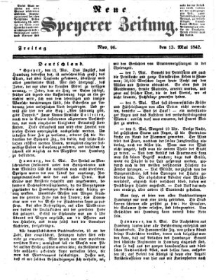 Neue Speyerer Zeitung Freitag 13. Mai 1842