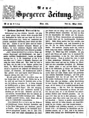 Neue Speyerer Zeitung Samstag 21. Mai 1842