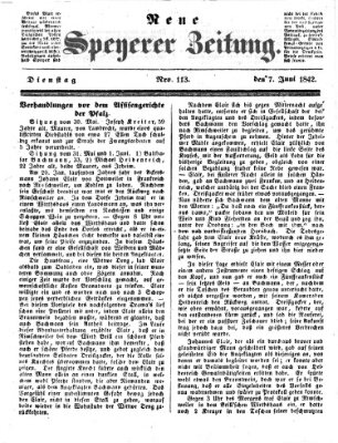 Neue Speyerer Zeitung Dienstag 7. Juni 1842