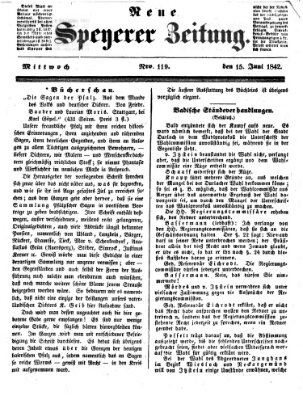 Neue Speyerer Zeitung Mittwoch 15. Juni 1842