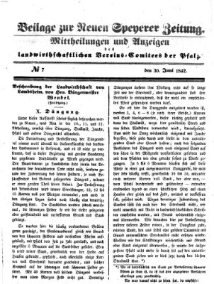 Neue Speyerer Zeitung Donnerstag 30. Juni 1842