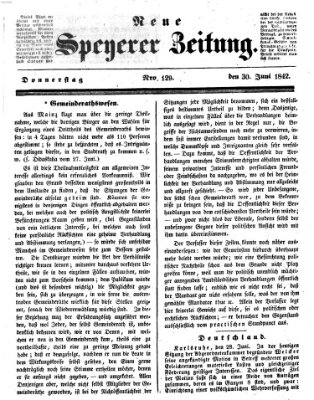 Neue Speyerer Zeitung Donnerstag 30. Juni 1842