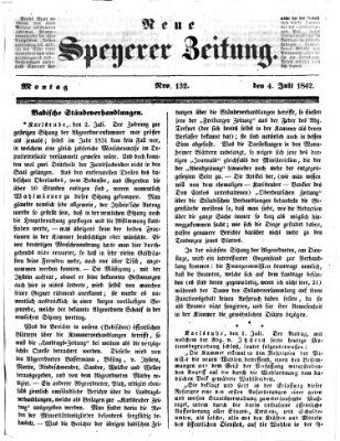 Neue Speyerer Zeitung Montag 4. Juli 1842
