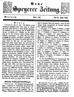 Neue Speyerer Zeitung Mittwoch 20. Juli 1842