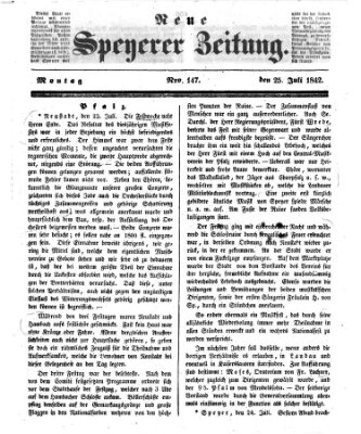 Neue Speyerer Zeitung Montag 25. Juli 1842