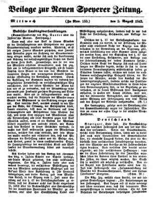 Neue Speyerer Zeitung Mittwoch 3. August 1842