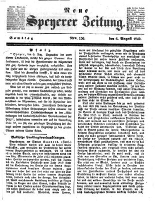 Neue Speyerer Zeitung Samstag 6. August 1842