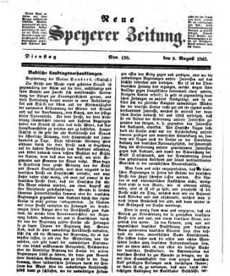 Neue Speyerer Zeitung Dienstag 9. August 1842