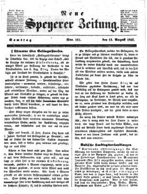 Neue Speyerer Zeitung Samstag 13. August 1842