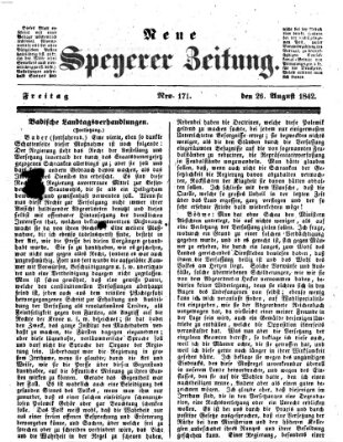 Neue Speyerer Zeitung Freitag 26. August 1842