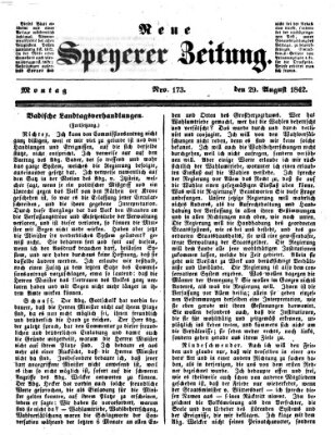 Neue Speyerer Zeitung Montag 29. August 1842