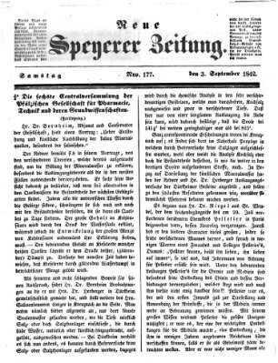 Neue Speyerer Zeitung Samstag 3. September 1842